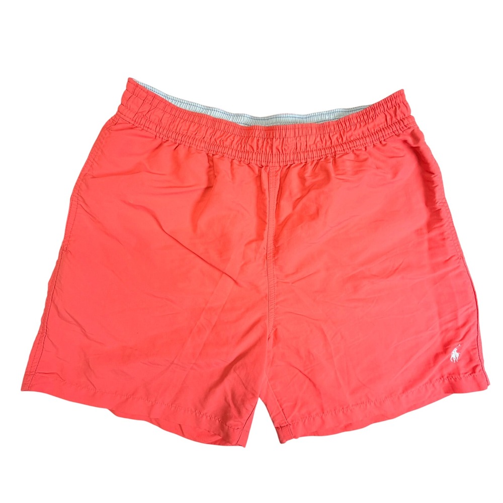 Polo Ralph Lauren Swim Trunks Mens Medium Red Coral Pony Logo 710777751006